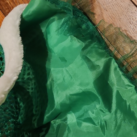 Sequin Green Tulle and Satin Elastic Waist Skirt St. Patrick's or Christmas - Picture 6 of 6